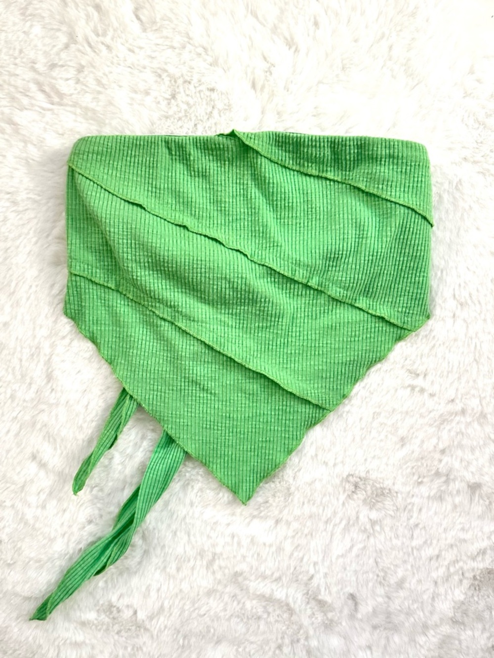 PRINCESS POLLY Ribbed Green Bandana Scarf Top Y2K Fairy Cottage Festival Size 6